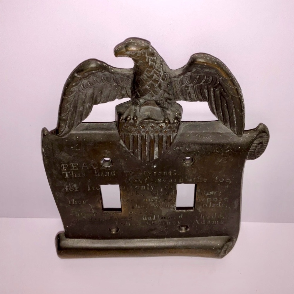 M.C. Co. GIM 3048 1967 Eagle John Quincy Adams Double Toggle Metal Switch Plate - Picture 4 of 7